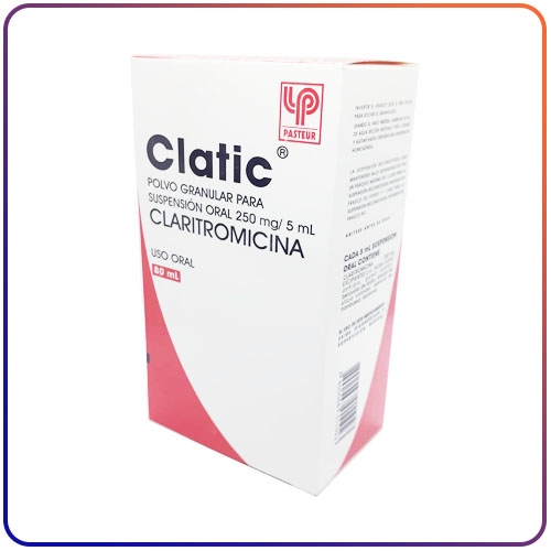 CLATIC POLVO GRANULAR PARA SUSPENSIÓN ORAL 250 MG-5 ML 80 ML (CLARITROMICINA)